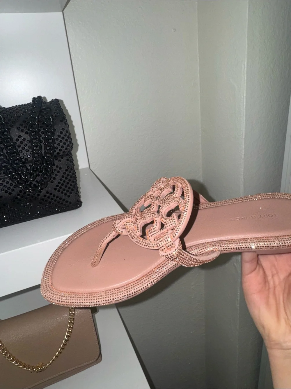 Tory Burch Pink Mauve Miller Crystal Sandal